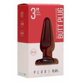 Красная анальная пробка Butt Plug Basic 3 Inch - 7,6 см.