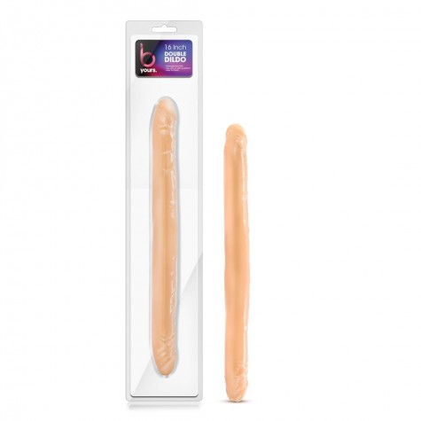 Телесный двусторонний фаллоимитатор B Yours 16" Double Dildo - 40,6 см.