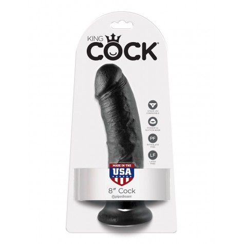 Чёрный фаллоимитатор 8" Cock - 20,3 см.