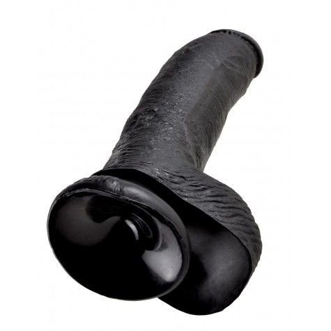 Чёрный фаллоимитатор 9" Cock with Balls - 22,9 см.