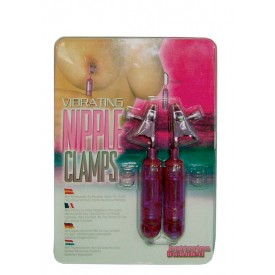 Фиолетовые виброклипсы для груди VIBRATING NIPPLE CLAMPS