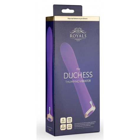 Фиолетовый вибратор The Duchess Thumping Vibrator - 20 см.