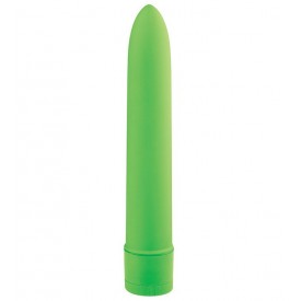 Зелёный классический вибратор BASICX MULTISPEED VIBRATOR GREEN 7INCH - 18 см.